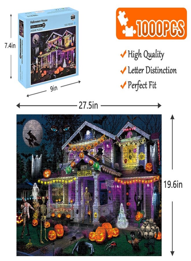 BADUS Halloween Puzzles 1000 Pieces for Adults - 27.5" x 20" (Halloween Haunted House) - Image 2