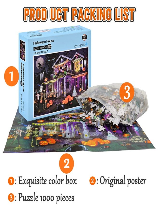 BADUS Halloween Puzzles 1000 Pieces for Adults - 27.5" x 20" (Halloween Haunted House) - Image 5