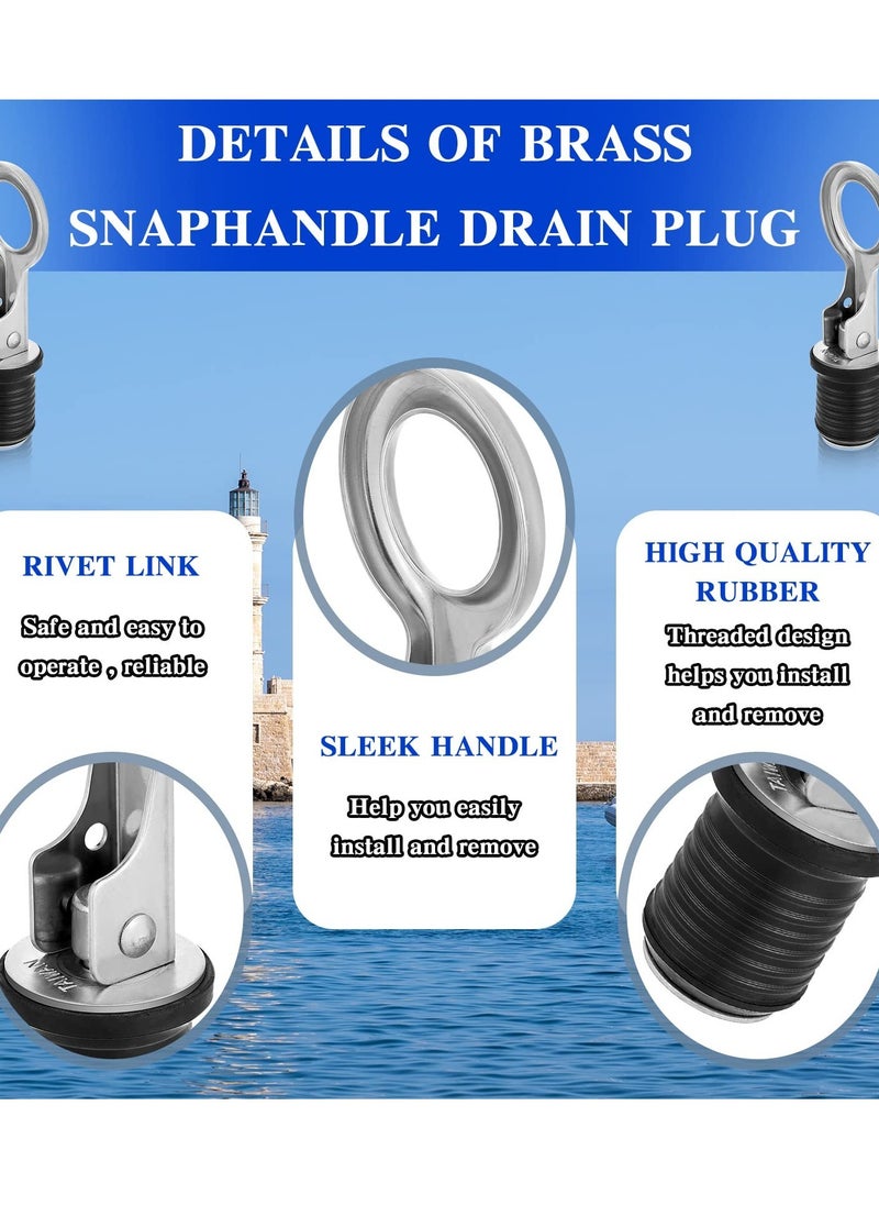 Excefore - Snap Handle, Drain Plug, T Handle Drain Plug for 2.54CM Diameter, Drains Handle, Boat Drain Plug, Marine Boat Drain Plugs, Boat Accessories, Drain Plug(2 Pcs ) - Image 1