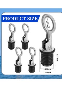 Excefore Snap Handle, Drain Plug, T Handle Drain Plug for 2.54CM Diameter, Drains Handle, Boat Drain Plug, Marine Boat Drain Plugs, Boat Accessories, Drain Plug(2 Pcs )  - Image 2