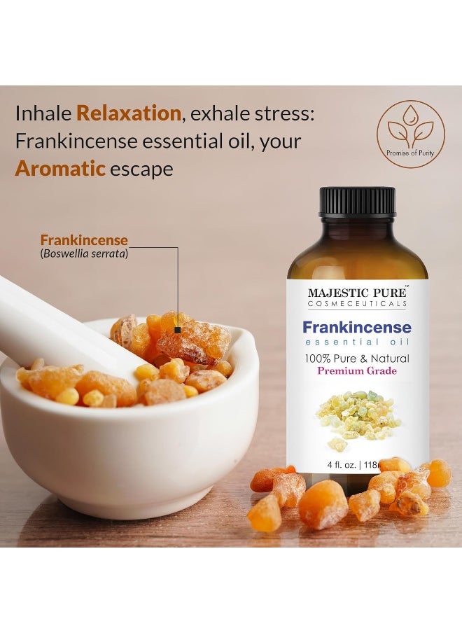 Majestic Pure - MAJESTIC PURE Frankincense Essential Oil | 100% Pure and Natural Frankincense Oil | Premium Grade Essential Oils for Hair Care, Home Diffusers, Skin, Aromatherapy, Massage and Humidifiers | 118 ml - Image 1