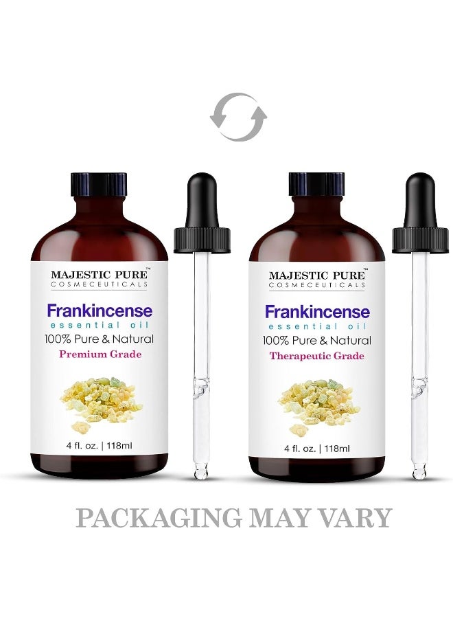 Majestic Pure - MAJESTIC PURE Frankincense Essential Oil | 100% Pure and Natural Frankincense Oil | Premium Grade Essential Oils for Hair Care, Home Diffusers, Skin, Aromatherapy, Massage and Humidifiers | 118 ml - Image 1