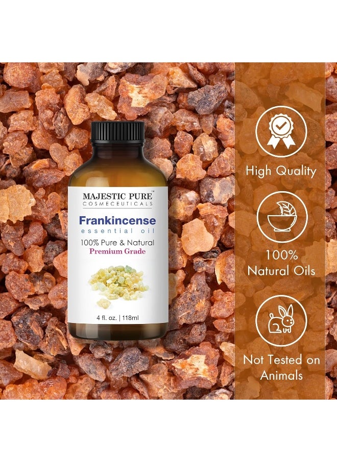 Majestic Pure - MAJESTIC PURE Frankincense Essential Oil | 100% Pure and Natural Frankincense Oil | Premium Grade Essential Oils for Hair Care, Home Diffusers, Skin, Aromatherapy, Massage and Humidifiers | 118 ml - Image 1