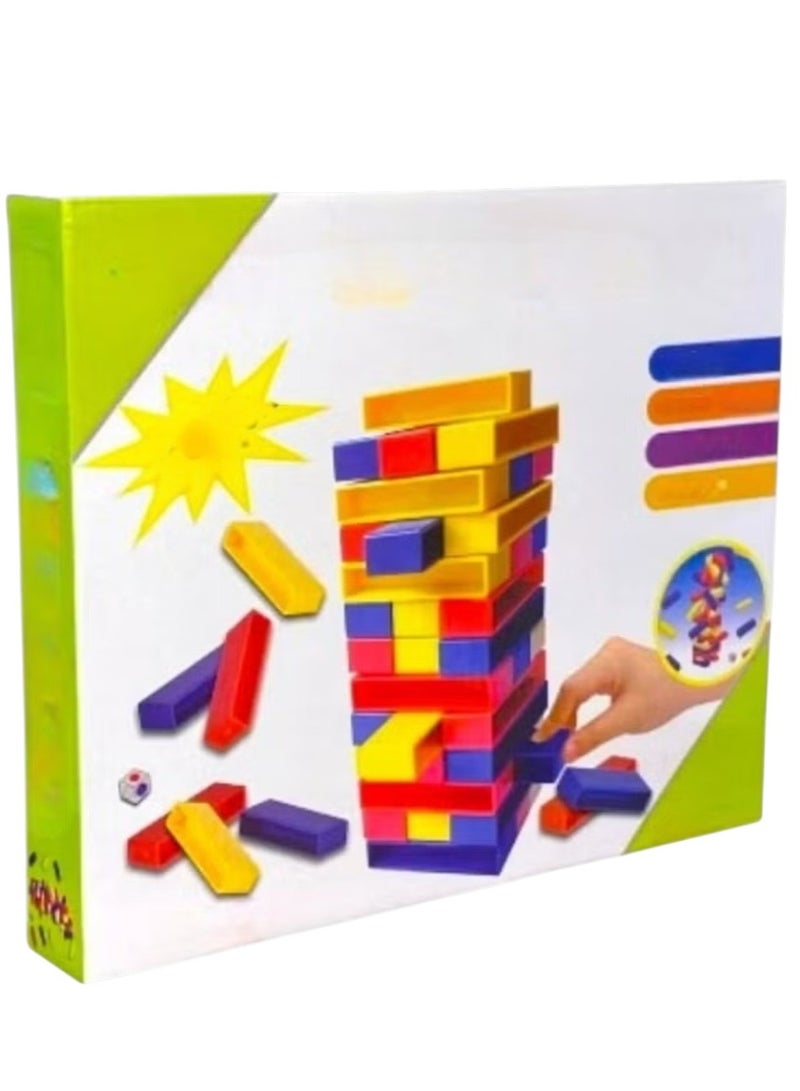 Jenga Stacking Tower Game For Kids Ages3+  And Up 8.1x8.1x28cm