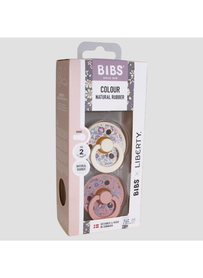 BIBS Liberty Pacifier – 2 Pack (Eloise Latex, Size 2, Blush Mix)  - Image 1