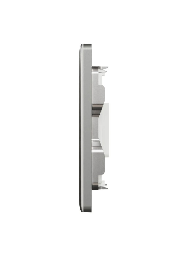 Schneider Electric Central plate, Unica, for RJ45, 2 gangs, with shutter, stainless steel - NUX32RJ_SS - Image 4