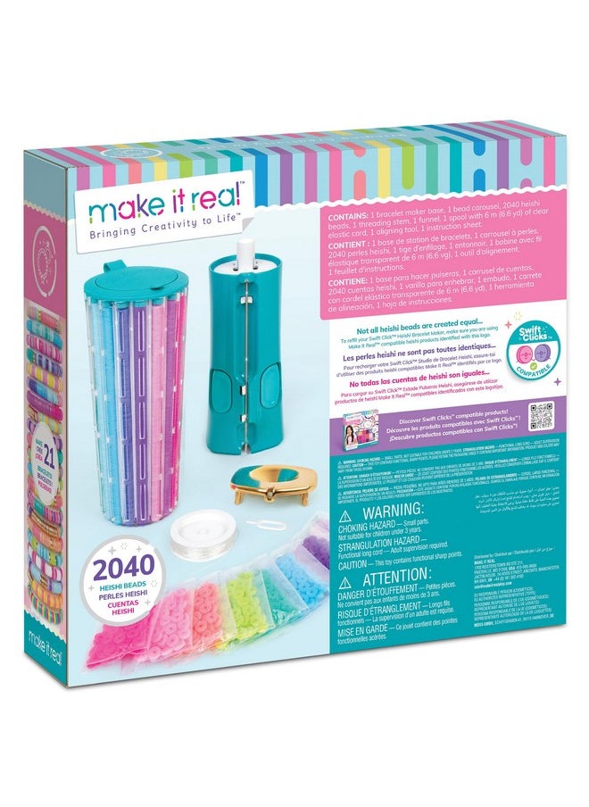 Make It Real Make It Real: Swift Clicks - Heishi Bracelet Maker - 2047pc, DIY Jewelry Craft Kit, Design & Make 23 Bead Bracelets, Rotate-Click-Wear, Girls Kids 8+  - Image 2