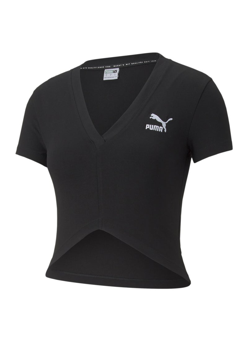 PUMA - Classics Womens Cropped Slim T-shirt - Image 1