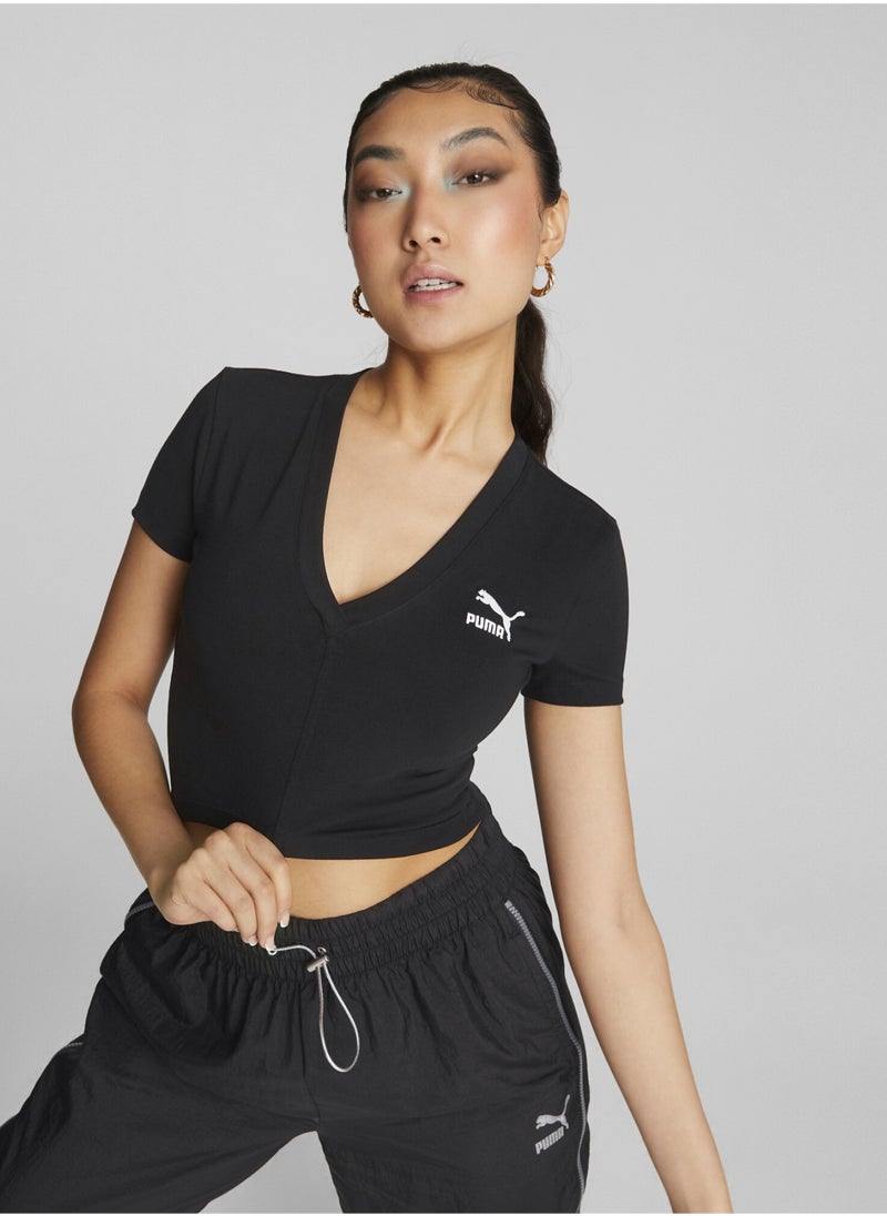 PUMA - Classics Womens Cropped Slim T-shirt - Image 1