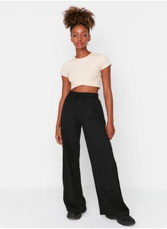 trendyol بنطال رياضي أسود واسع الساق TWOAW22EA0053.  - Image 1
