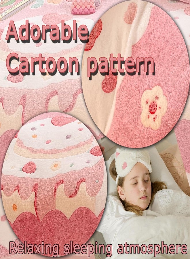 MorroMorn Fleece Twin Fitted Sheet Only, Super Soft Plush Bottom Sheet with 20" Deep Pocket, Pink Kawaii Cute for Girls Kids Teen College Dorm Back to School, No Pillowcases (Rainbow Love, Twin Size) - Image 3