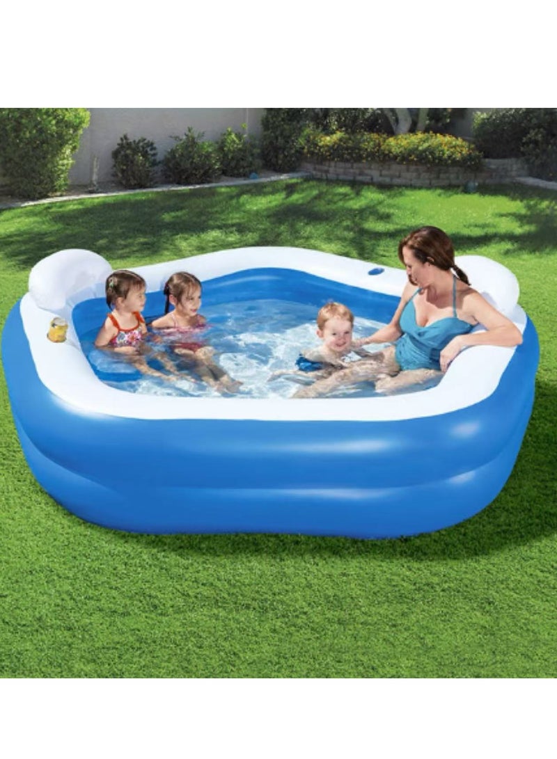 Generic Swimming Pool for Kids Thickened Blow Up Pool Outdoor Inflatable Pool Paddling Pool for Toddlers Backyard Garden Summer Water Party  - Image 1