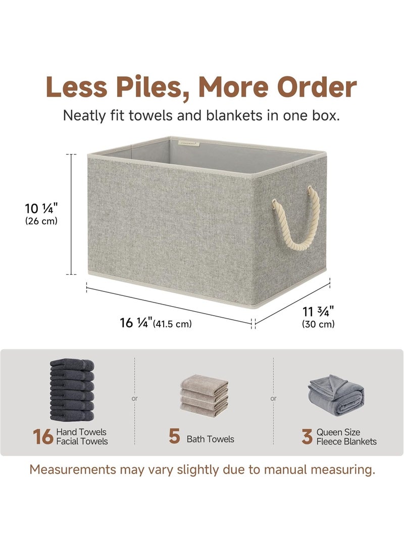StorageWorks Fabric Storage Bins for Shelves, Storage Baskets for Closet Organization, Organizer Bins for Clothes Storage, Gray, Extra Large, 3-Pack - Image 2