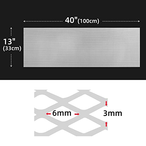 AggAuto Universal 40x13 Car Grill Mesh Aluminum Alloy Automotive Grille Insert Bumper Rhombic Hole 3x6mm One of the Most Multifunctional Shape Grids White - Image 3