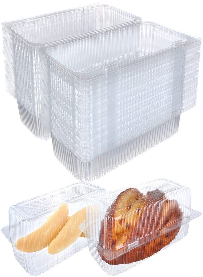 Yiphates 50 Pcs Clear Plastic Hot Dog Container With Hinged Lid 9.06x4.92x3.15" - Loaf and Cheesecake Box for Restaurants, Delivery, Takeout - Image 1