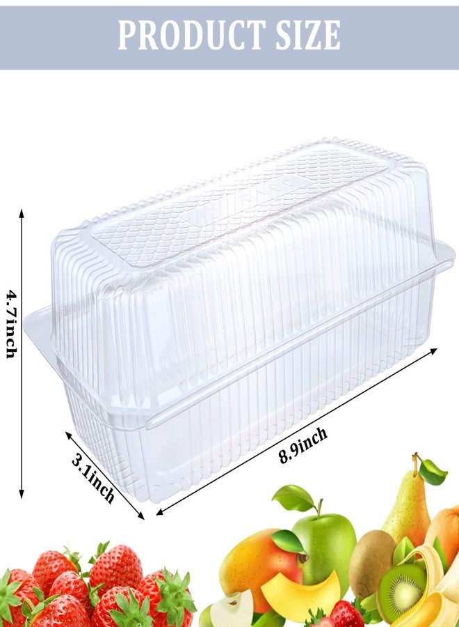 Yiphates 50 Pcs Clear Plastic Hot Dog Container With Hinged Lid 9.06x4.92x3.15" - Loaf and Cheesecake Box for Restaurants, Delivery, Takeout - Image 2