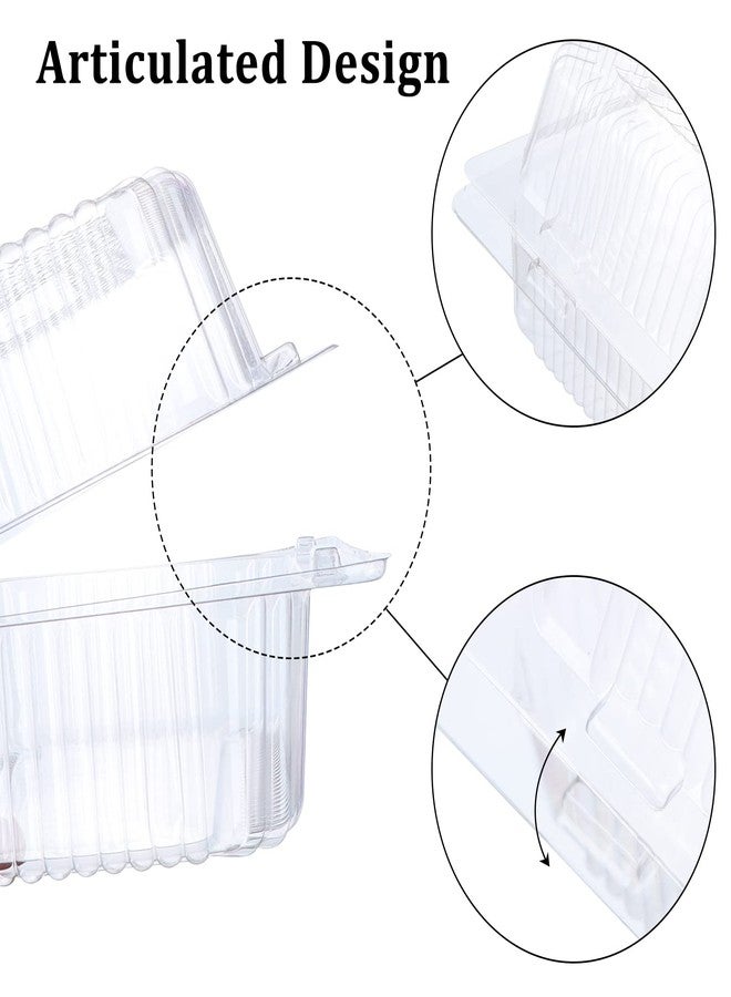 Yiphates 50 Pcs Clear Plastic Hot Dog Container With Hinged Lid 9.06x4.92x3.15" - Loaf and Cheesecake Box for Restaurants, Delivery, Takeout - Image 3