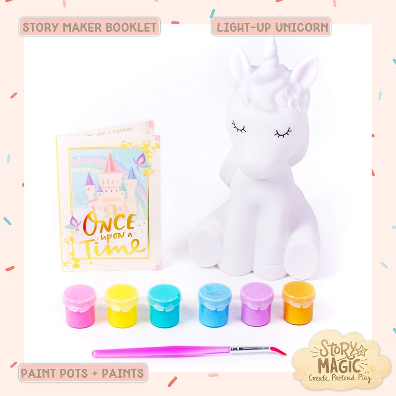 Story Magic Paint Your Own Light-Up Unicorn by Horizon Group USA, Paintable, Batteries Required, Color-Change, LED Night Light - Image 2