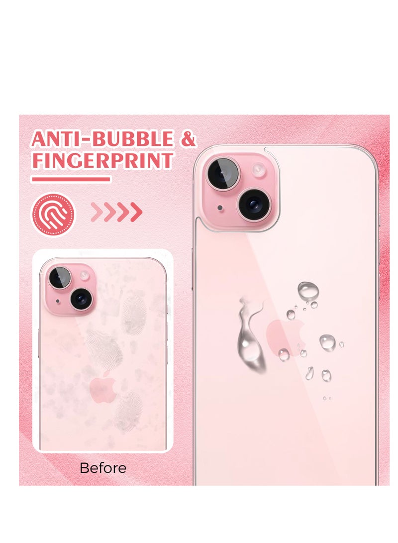 [2 Pack] iPhone 15 Back Screen Protectors, Bubble-Free and Scratch-Resistant Tempered Glass Back Film (6.1 inch) ﻿ - Image 2