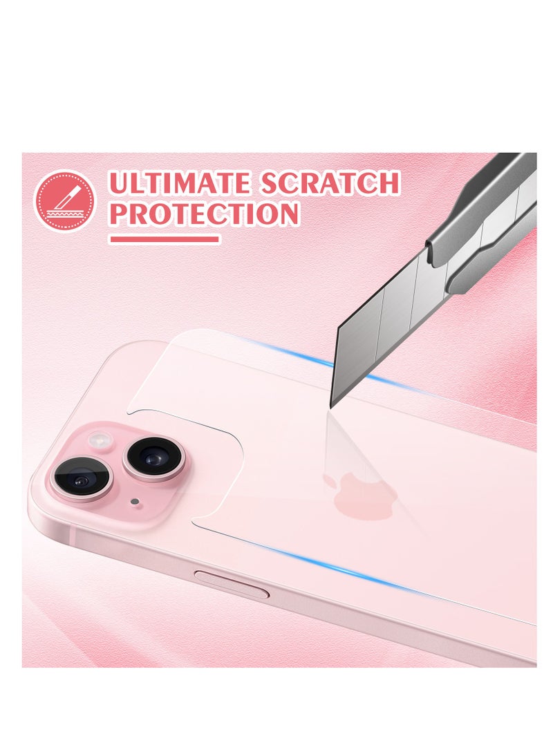 [2 Pack] iPhone 15 Back Screen Protectors, Bubble-Free and Scratch-Resistant Tempered Glass Back Film (6.1 inch) ﻿ - Image 3