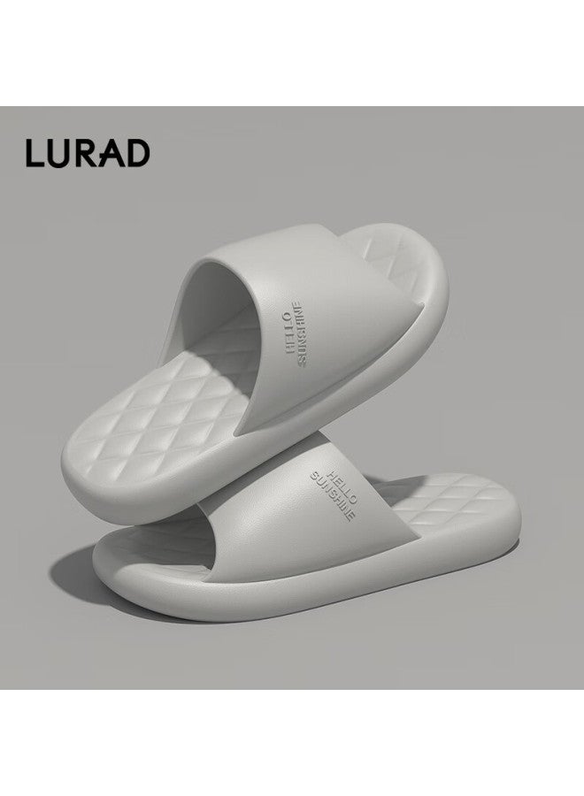 Lurad Home Thick-soled Soft-bottom Slippers For Men And Women, Comfortable Bathroom Sandals For Couples, Gray, Size 41-42 - Image 2