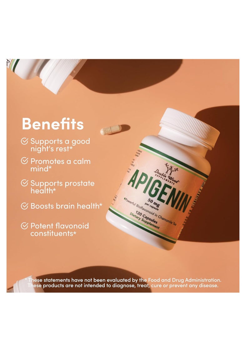 Double Wood Supplements Apigenin Supplement 50 mg per Capsule 120 capsules - Image 3