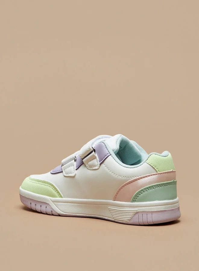 Flora Bella By Shoexpress Girls Panelled Sneakers with Hook and Loop Closure