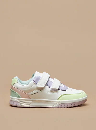 فلورا بيلا من شو إكسبرس Girls Panelled Sneakers with Hook and Loop Closure