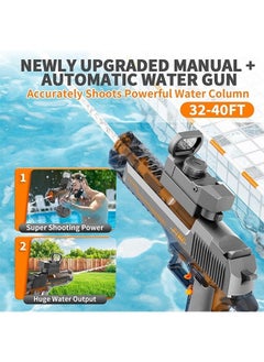 Yoawllty Automatic Manual Dual-mode Electric Water Toys, Powerful And Powerful Water Toys, Suitable for Summer Swimming Pool Toys, Suitable for Children and Adults(Gray)  - Image 3