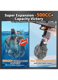 Yoawllty Automatic Manual Dual-mode Electric Water Toys, Powerful And Powerful Water Toys, Suitable for Summer Swimming Pool Toys, Suitable for Children and Adults(Gray)  - Image 5