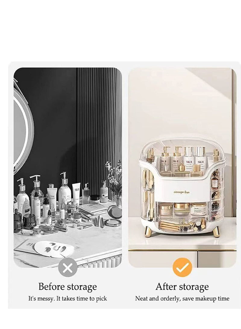 Sharpdo Dustproof Cosmetic Storage Box,Cosmetics Skincare Jewelry Lipstick Organizer,Multi-Function Makeup Case,Makeup Organizer Box,Makeup Organizer for Vanity, Dresser,Bedroom Countertop - Image 3