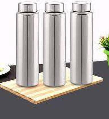 STEEPLE Bottle Steel Water bottle combo Water Bottle Water Bottle For KidsgymOffice 1000 ml Bottle Pack of 3 Silver Steel - Image 1