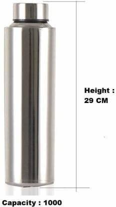 STEEPLE Bottle Steel Water bottle combo Water Bottle Water Bottle For KidsgymOffice 1000 ml Bottle Pack of 3 Silver Steel - Image 3