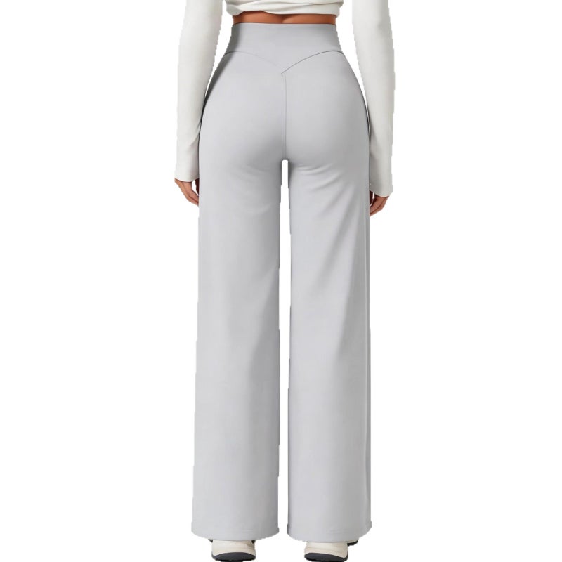 Women's High Waist Yoga Pants - Wide Leg Flared Tummy Control - Image 4