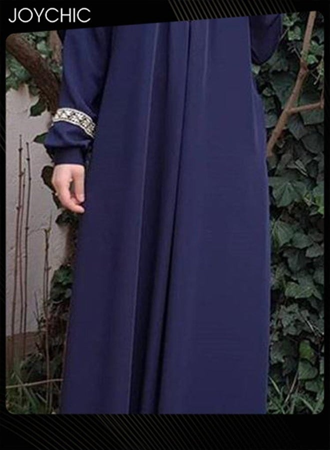 Joychic Ethnic Style Women Traditional Long Dress Long Sleeve Breathable Dress - Image 2