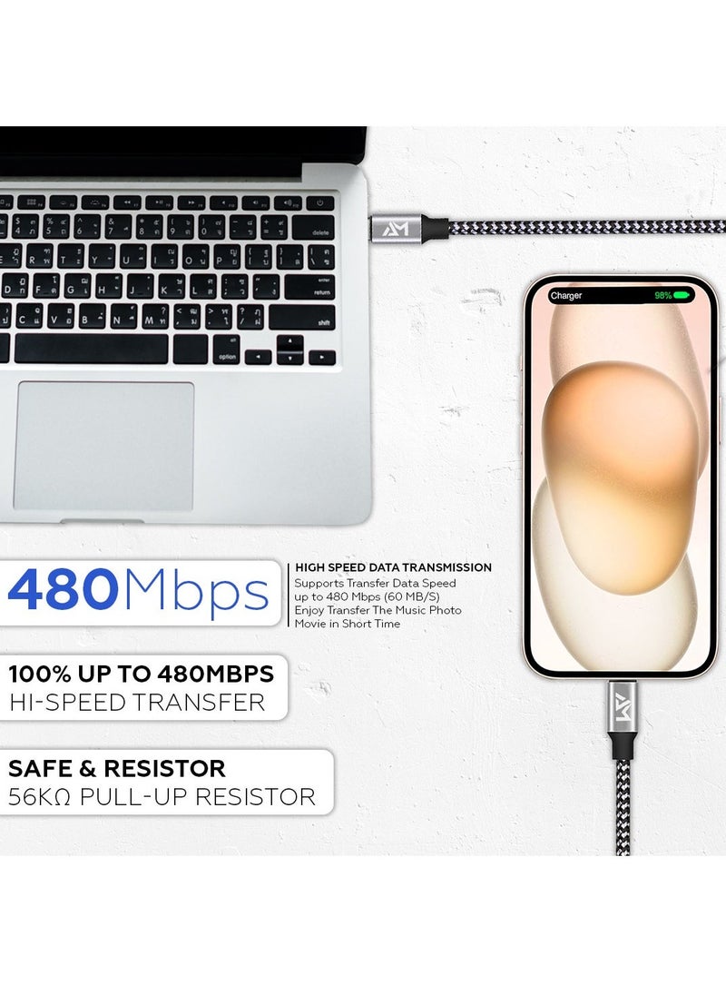 Raxoom 2m USB C Cable Type C to Type C 60W, Fast Charger Cord 480Mbps Speed for Phones iPhone 16 15 Pro Max Plus Samsung S 24 23 Plus Ultra Huawei Xiaomi Tablets iPad Air Mini Notebooks MacBook  - Image 3