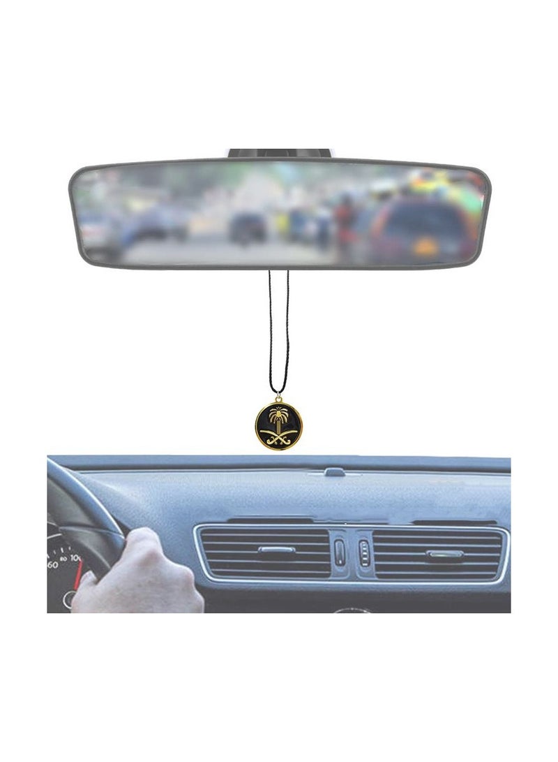 NMC Saudi Arabia National Emblem Logo Car Mirror Hanging Pendant Mini Metal Decoration Chain with Saudi Arabian Emblem Pendant 1Pcs - Image 4