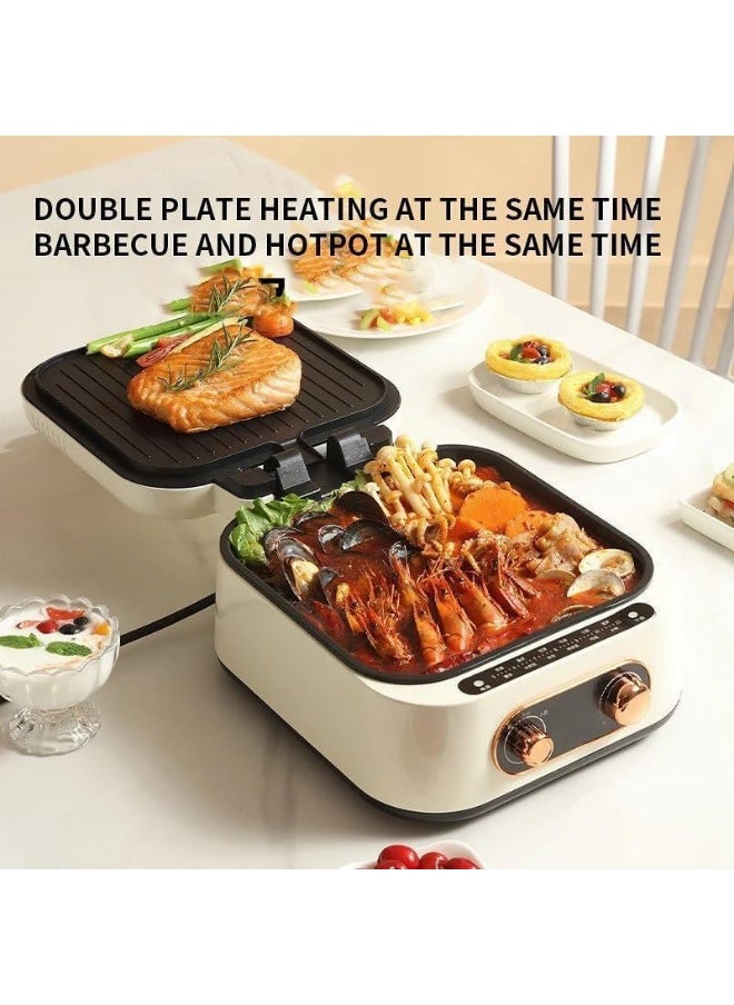 Generic SAFENHAND Electric Multi-Function Grill Pan, Non-Stick Hot Pot Cooker, Compact Kitchen Appliance with Ceramic Coating  - Image 3