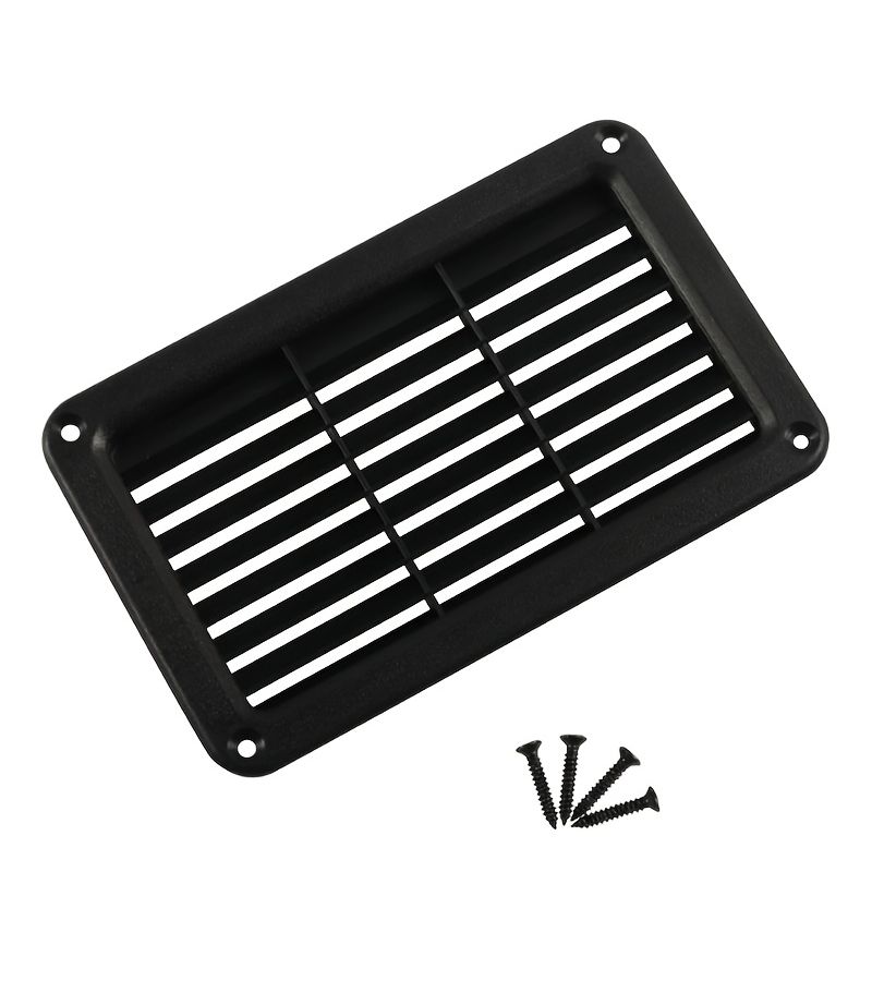 Black ABS RV Bus Diagonal Louver Air Vent Panel 193x122mm Includes Screws - Image 4