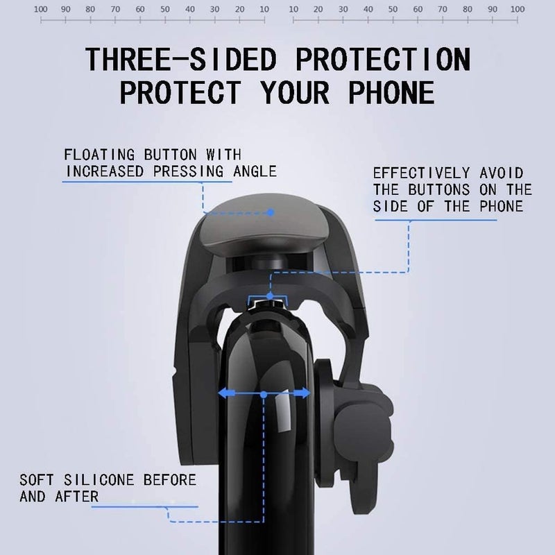 Yakiter Mobile Shooting Games Fire Trigger, ,PUBG/COD Portable Gaming Grip Sensitive Shoot Aim Joysticks, Aim Button L1R1 Shooter Joystick For iPhone Android Phone Game Pad Accesorios，Black - Image 3