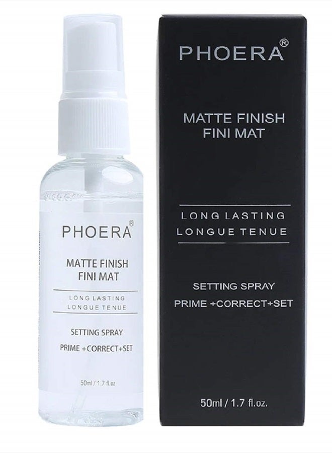 Phoera AQUAPURITY Phoera Makeup Setting Spray 3 In 1 Fixer, Primer & Corrector Matte Finish, Makeup Sealer Spray Long Lasting16Hr Wear Face Make Up Foundation Light Weight Beauty Blender - Image 1