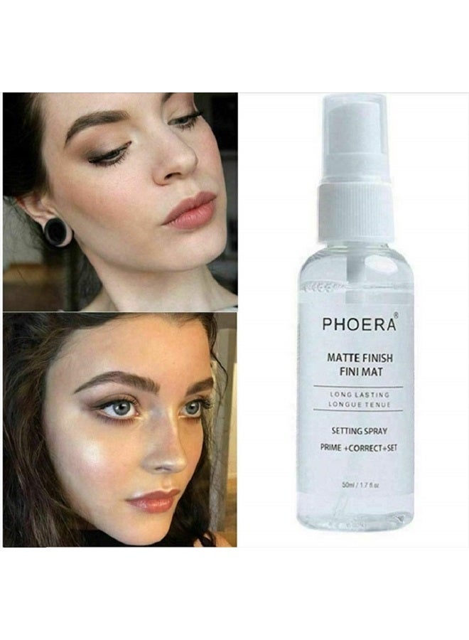 Phoera AQUAPURITY Phoera Makeup Setting Spray 3 In 1 Fixer, Primer & Corrector Matte Finish, Makeup Sealer Spray Long Lasting16Hr Wear Face Make Up Foundation Light Weight Beauty Blender - Image 4