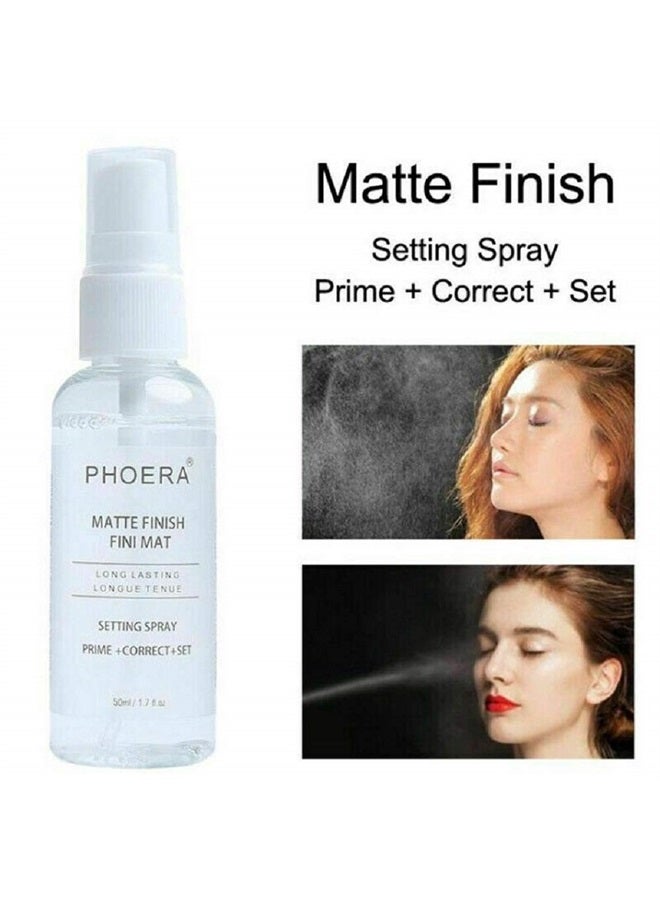 Phoera AQUAPURITY Phoera Makeup Setting Spray 3 In 1 Fixer, Primer & Corrector Matte Finish, Makeup Sealer Spray Long Lasting16Hr Wear Face Make Up Foundation Light Weight Beauty Blender - Image 2