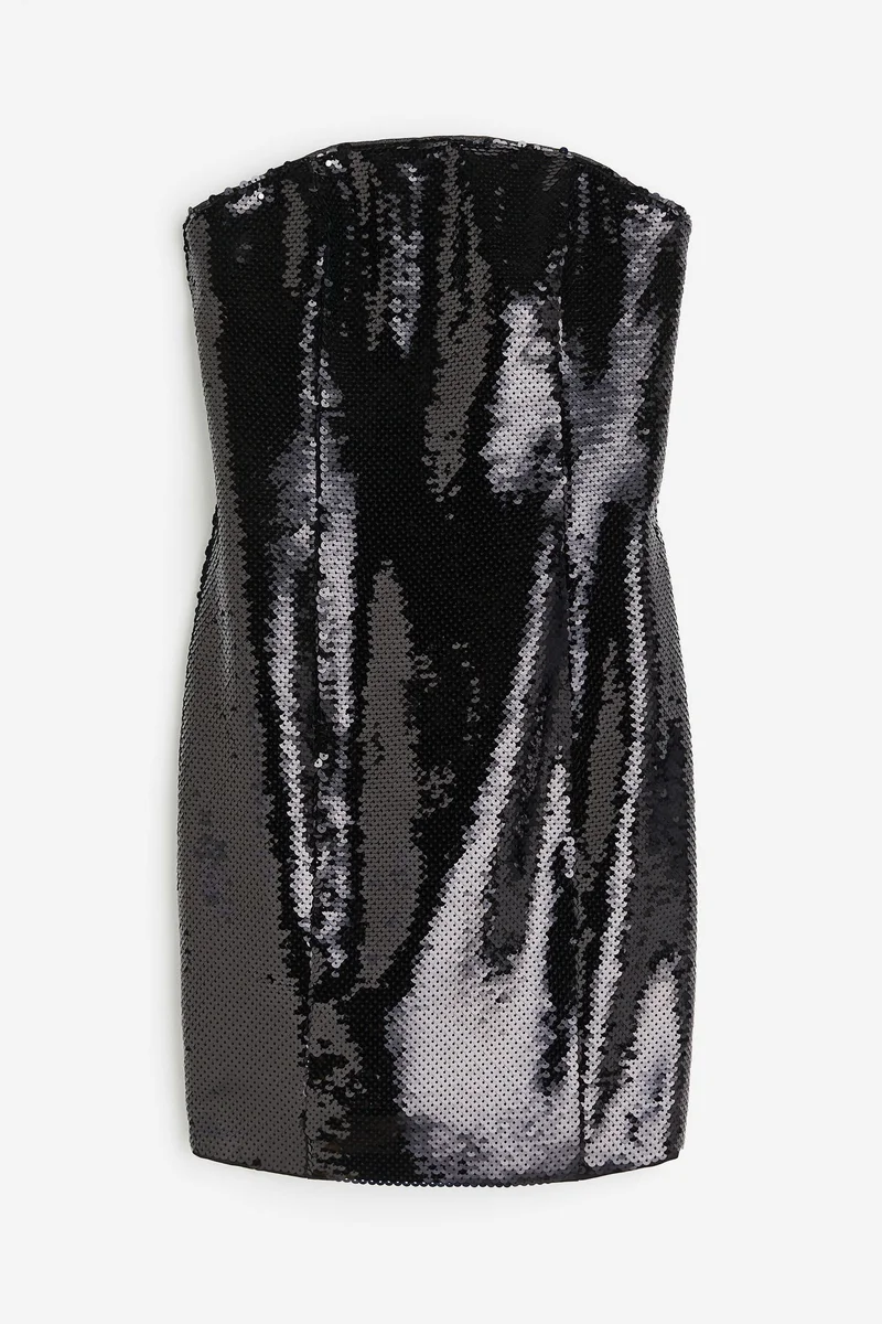 H&M Sequined bandeau dress