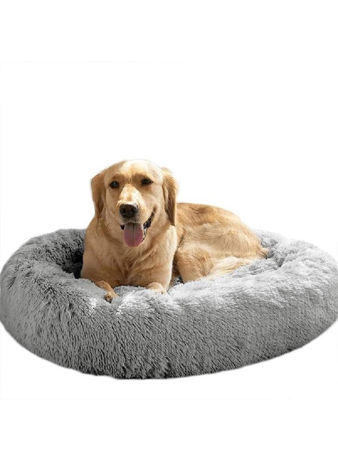 مورو مورو سرير كلاب مخملي تقويمي مع فراء ناعم وقاعدة بلاستيكية - عش مريح وقابل للغسل للحيوانات الأليفة - Image 1