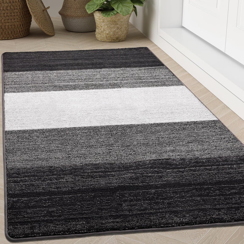Kitinjoy Indoor Outdoor Door Mat 71x47 NonSlip Absorbent Dirt Trapper LowProfile Washable Inside Entrance Front Floor Mat Sturdy Soft Entry Doormats for Entryway Grey