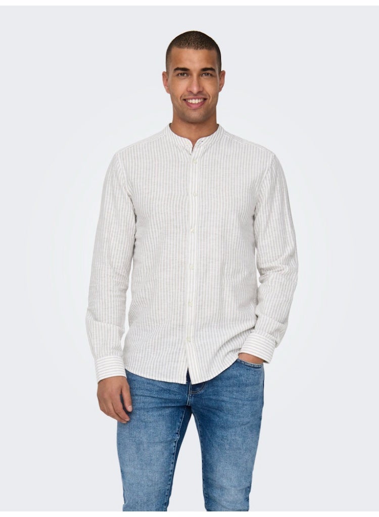 Only & Sons Men's Linen-Cotton Full Sleeve Shirt - Image 1