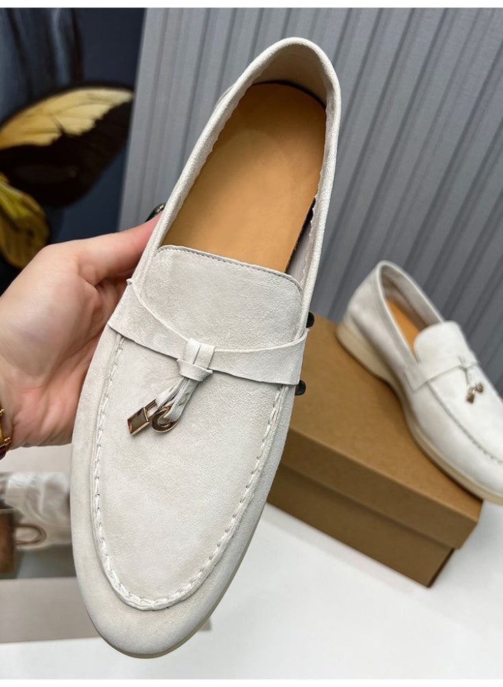 Women's Suede Loafers Slip On Flat Casual Office Daily Comfort Walking Shoes - Image 5
