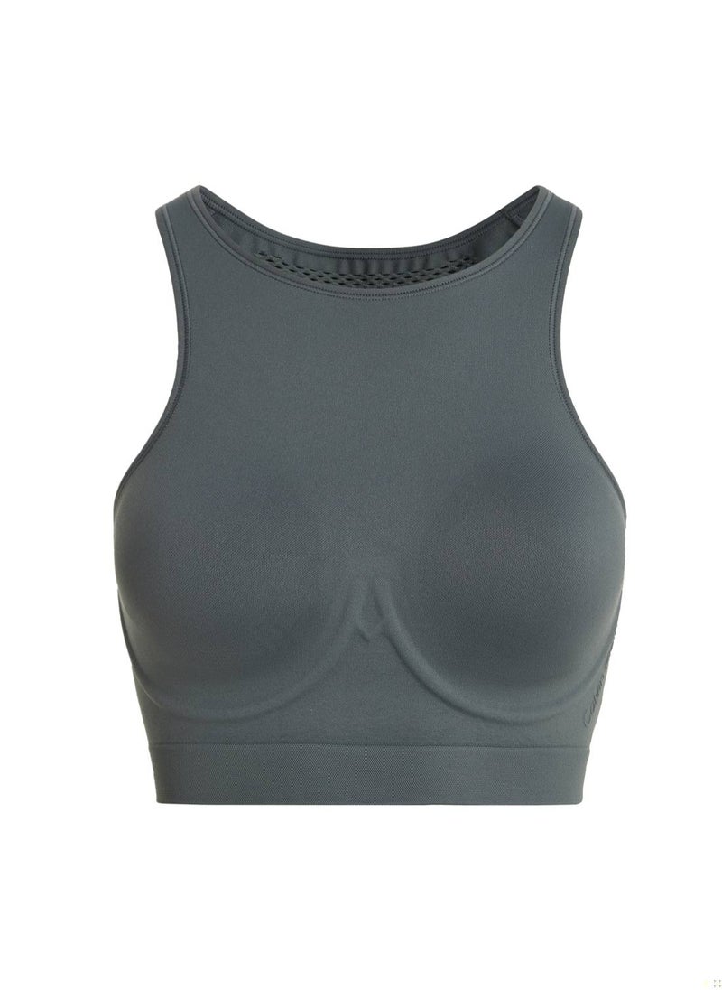 CALVIN KLEIN - Calvin Klein Women's Sports Bra - Medium Support - Sportswear - Polyamide , Grey - Image 1