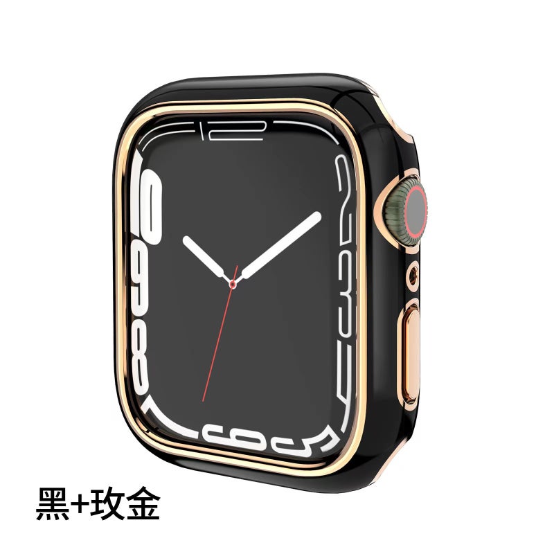 Suitable For Apple Watch Iwatch8765 Case Pc Two-Color Dazzling Carved Hollow Protective Shell Applewatch Sheath - Image 4